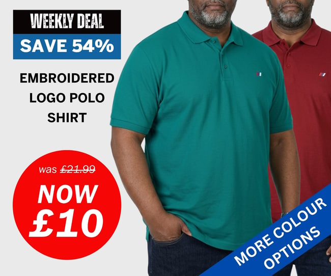 Embroidered Logo Polo Shirt Now £10, More Colour Options.